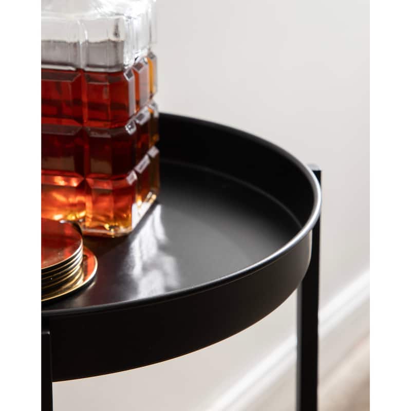 Kate and Laurel Celia Round Metal Bar Cart
