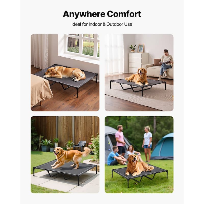 Elevated Dog Bed for Large Dogs Breathable Mesh, Heavy Duty Steel Frame, 132 lbs Capacity - 48 in x 36 x 9 in