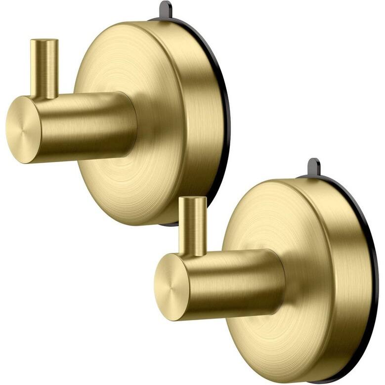 Bathroom Suction Cup Hooks 4 Piece Set 304 Stainless Steel 15lb Shower Hooks - Gold