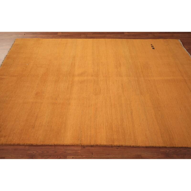 Modern Gabbeh Oriental Area Rug Hand-Knotted Wool Carpet - 5'5" x 7'5"