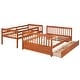 preview thumbnail 33 of 54, Space-Saving Twin Over Full Bunk Bed with Drawers, Solid Wood Frame with Guardrails and Ladder, Detachable into 2 Platform Beds