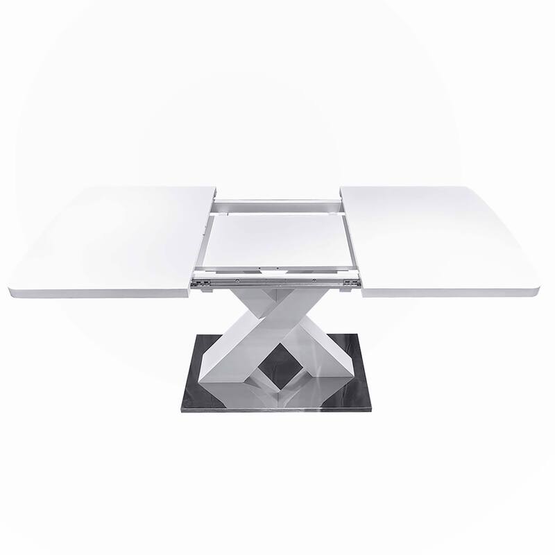 Modern Square Dining Table, Stretchable