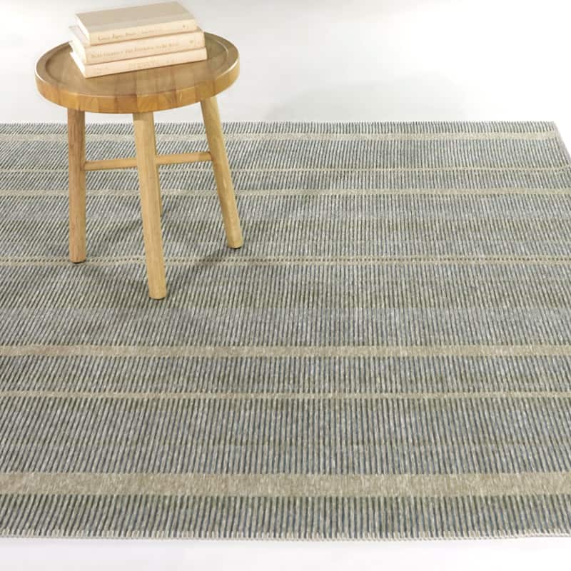 Chauncey Modern Striped Indoor/Outdoor Area Rug - 5'3" x 7' - Blue