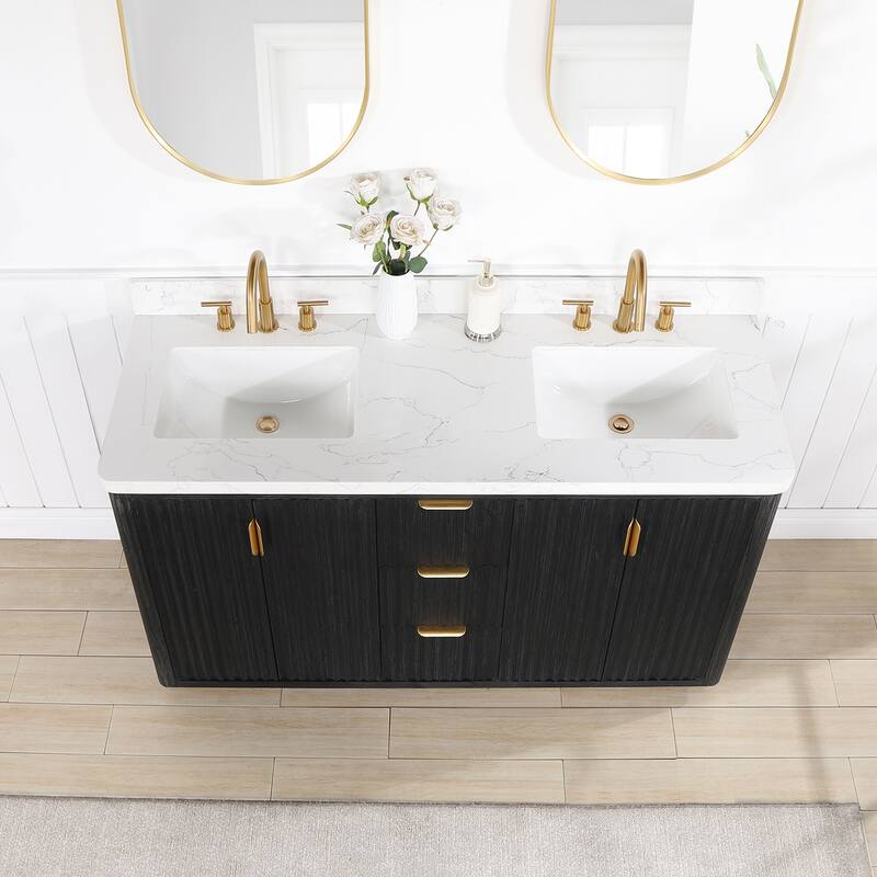 Cadiz Bath Vanity with Composite Stone Top and Mirror