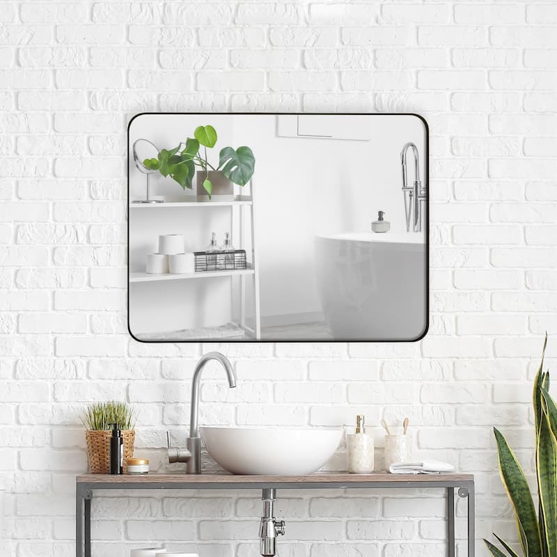 24x36 Inch Rectangular Wall Mirror for Bathroom ,Metal Framed Bathroom Mirror for Vanity