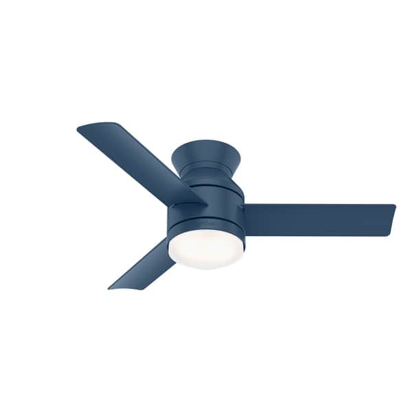 Shop Hunter 44 Dublin Ceiling Fan With Led Light And Handheld Remote Low Profile Overstock 31573263