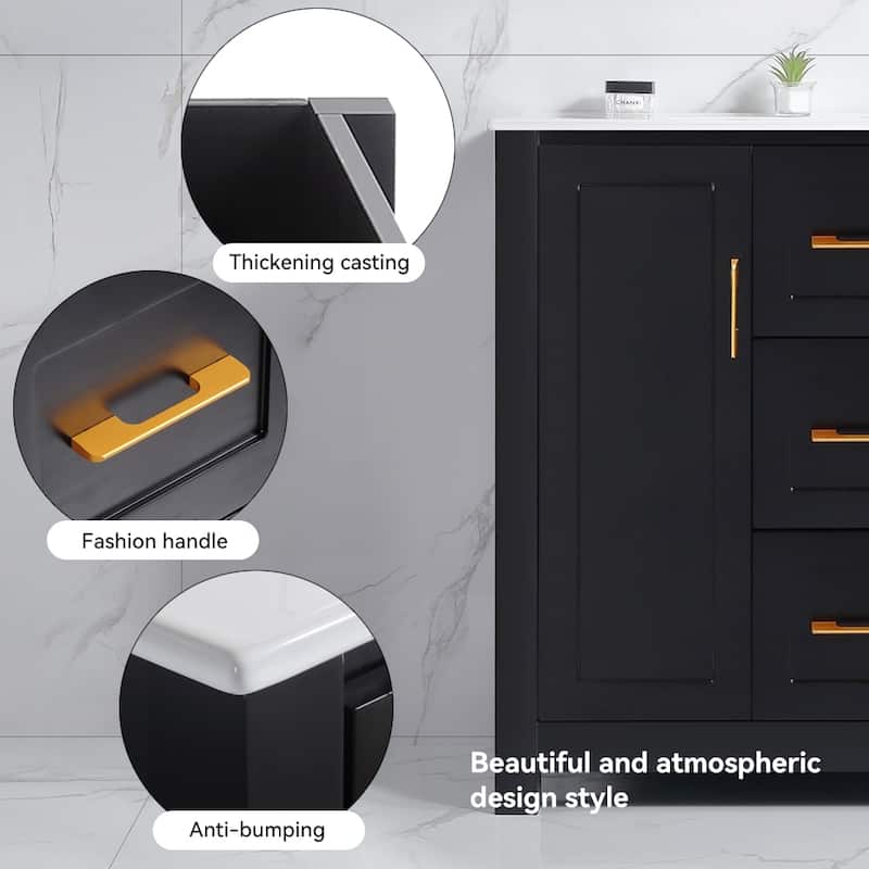 36" Bathroom Vanity with Single Sink, Combo Cabinet Undermount Sink, Bathroom Storage Cabinet with 2 Doors and 2 Drawer