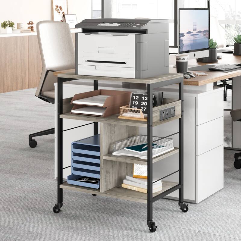 Farmhouse Movable File Cabinet Printer Stand for Home Office