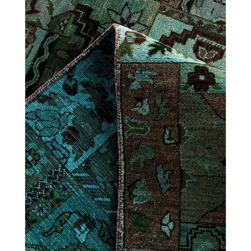 Ikat One-of-a-Kind Hand-Knotted Area Rug, Green - 8' 10" x 11' 10"