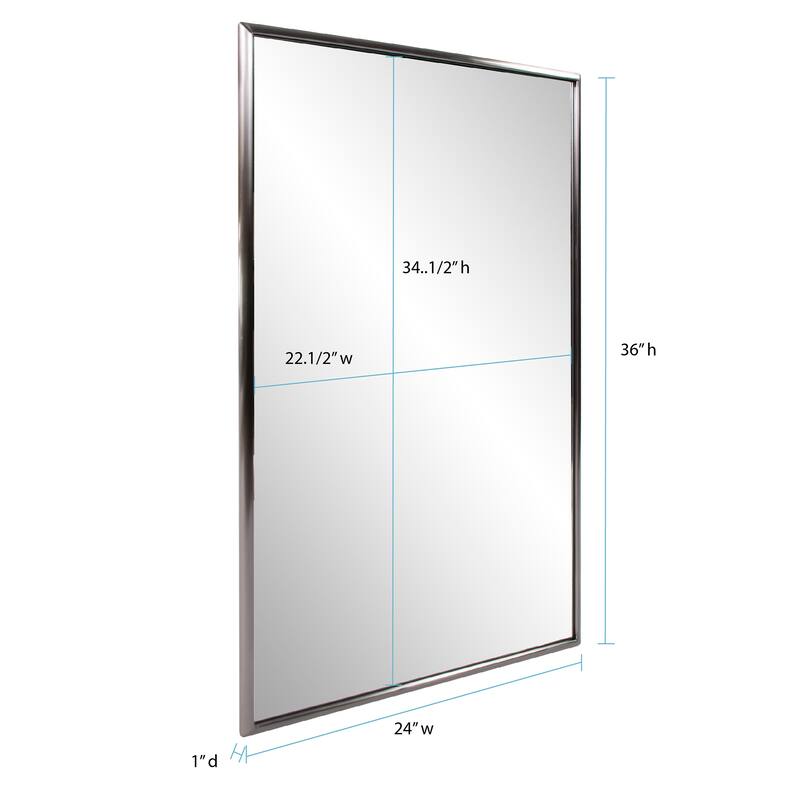 Allan Andrews Rectangular Decorative Stainless Steel Framed Wall & Accent Mirror