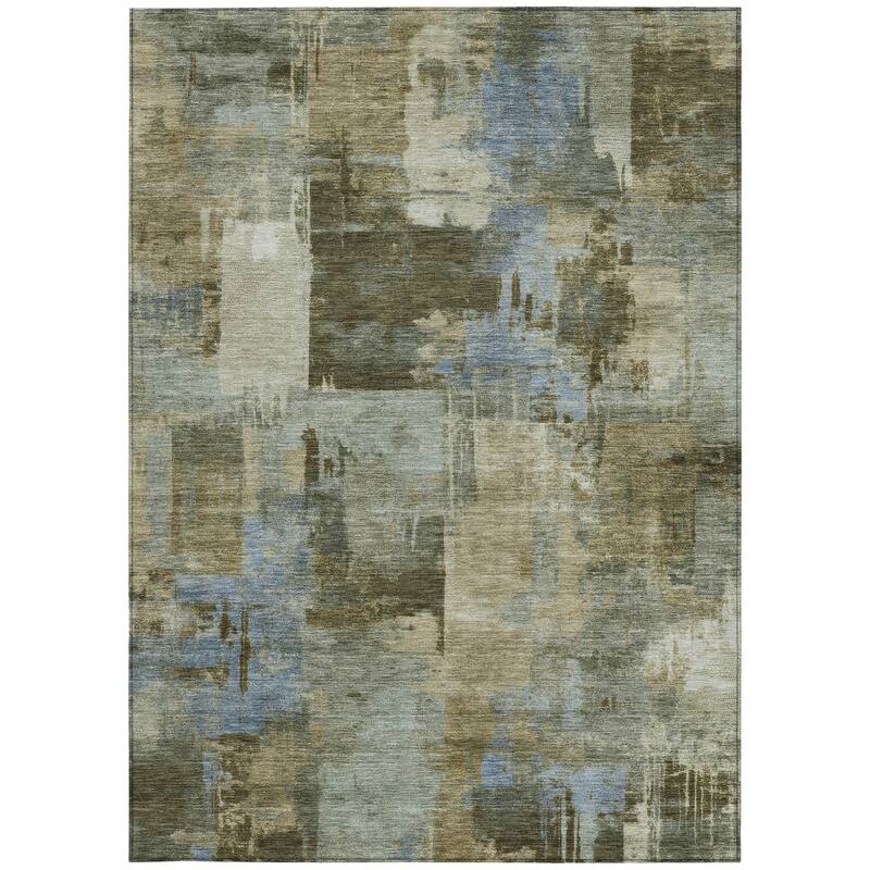 HomeRoots Abstract Transitional Rectangle Outdoor Rug