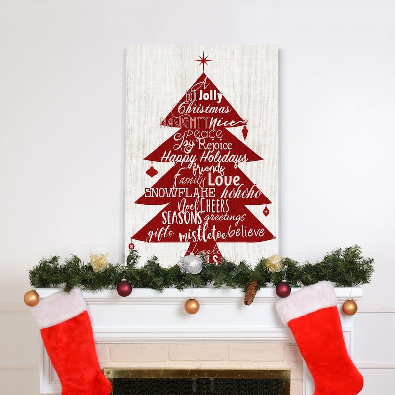 Holly Jolly Christmas Tree-Premium Gallery Wrapped Canvas - Ready to Hang