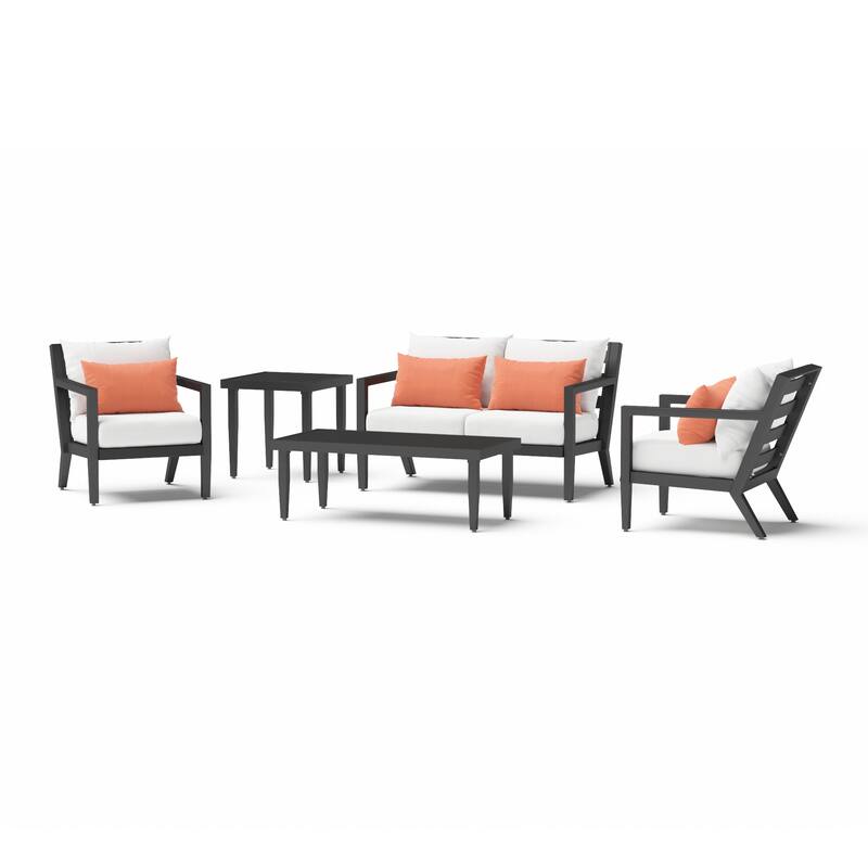 Thelix 5 Piece Sunbrella Outdoor Patio Seating Set