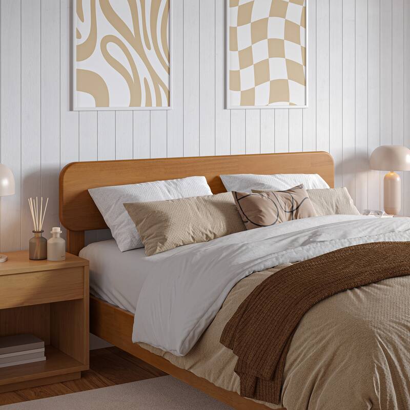Florence Solid Wood Headboard - Light Toffee - Full