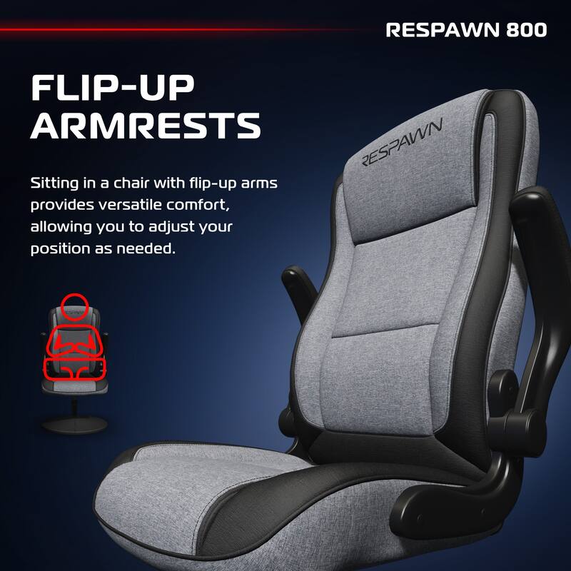 RESPAWN 800 Gaming Chair Floor, Swivel Rocker Gaming Chair, High Back Ergonomic Floor Gaming Chair for Kids and Adults