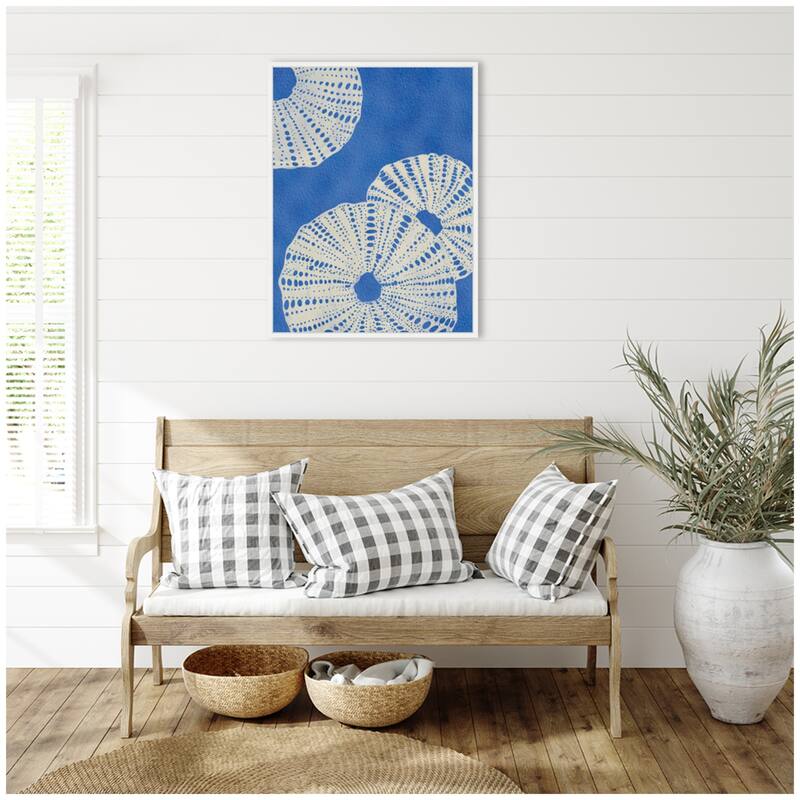 Kate and Laurel Sylvie Ocean charms ll Framed Canvas by Nikita Jariwala