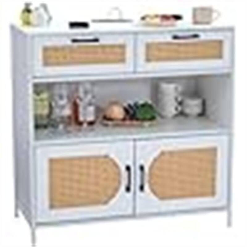 Sideboard Buffet Cabinet - 13.9"D x 31.5"W x 31.5"H - 13.9"D x 31.5"W x 31.5"H - White