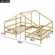 preview thumbnail 5 of 10, Metal Double Twin Size Triangular House Beds with Built-in Table