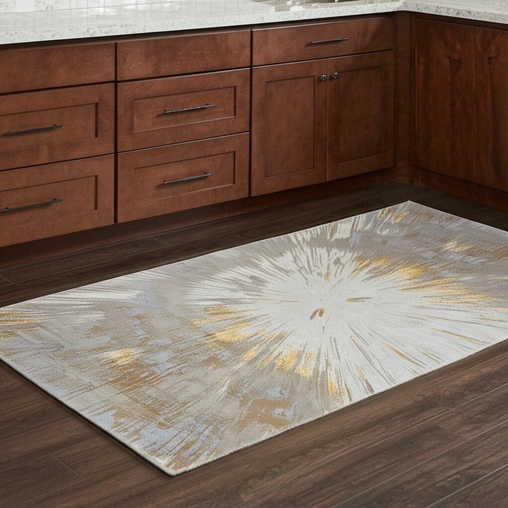 HomeRoots Sope Abstract Bohemian Runner Area Rug