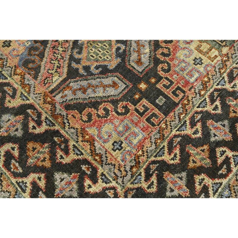 LoomBloom Gold Hand Knotted Transitional Oushak Wool Area Rug - 5' 6'' x 8' 8''