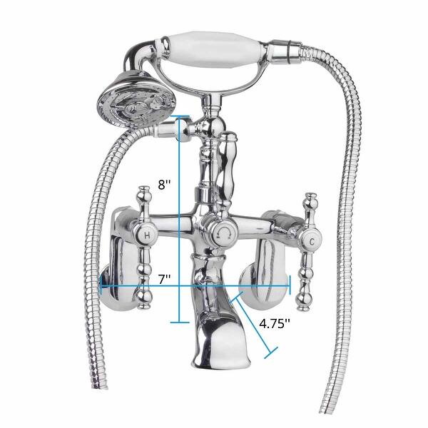 Chrome Wall Mount Hand Held Shower Head Telephone Clawfoot Chrome Wall Mount Hand Held Shower Head