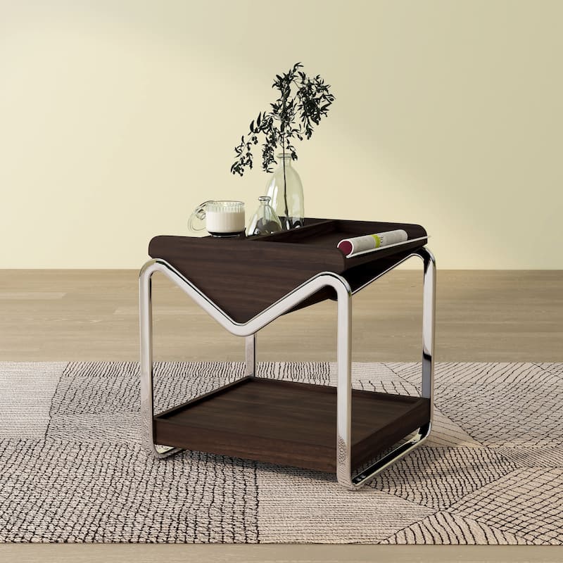 DH BASIC Contemporary 22-inch Metal 3-shelf End Table by Denhour