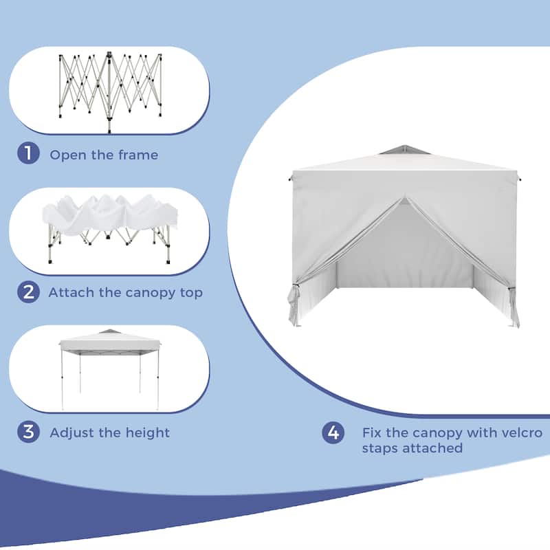 10' x 10' Pop Up Outdoor Canopy Tent Commercial Instant Reinforce Canopies with Wheeled Carry Bag