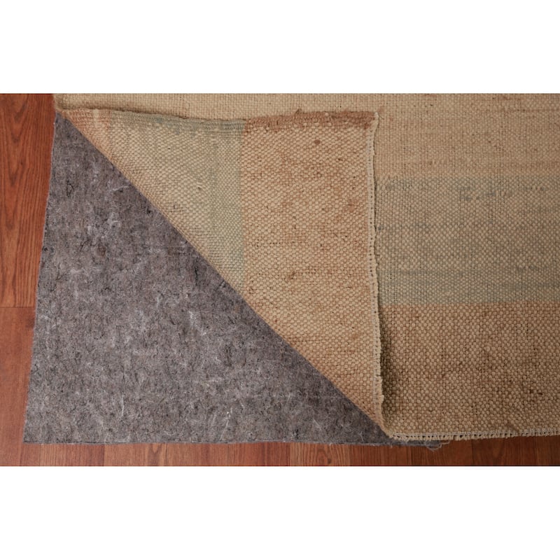 Hand Woven Oriental 100% Jute Carpet Southwestern Modern Multi-Colored Kilim Area Rug - 13' 5'' X 10' 8''