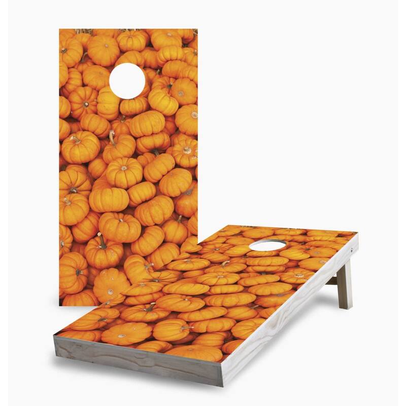 Mini Pumpkin Patch Cornhole Game (Choose Wraps or Boards) - 2x4 Boards (24" x 48") - Include Hole Lights