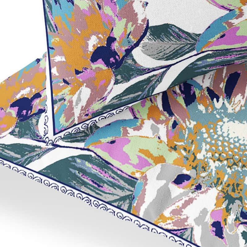 HomeRoots Set of Two 16" X 16" Pink and White Butterfly Blown Seam Floral Indoor Outdoor Throw Pillow - 16.00' X '16.00' X '5.00