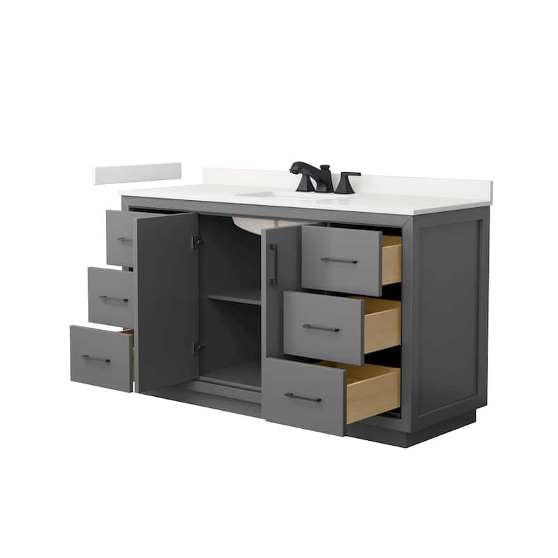 Wyndham Collection WCF111160S-QTZ-US3MXX Icon 60" Free Standing Single