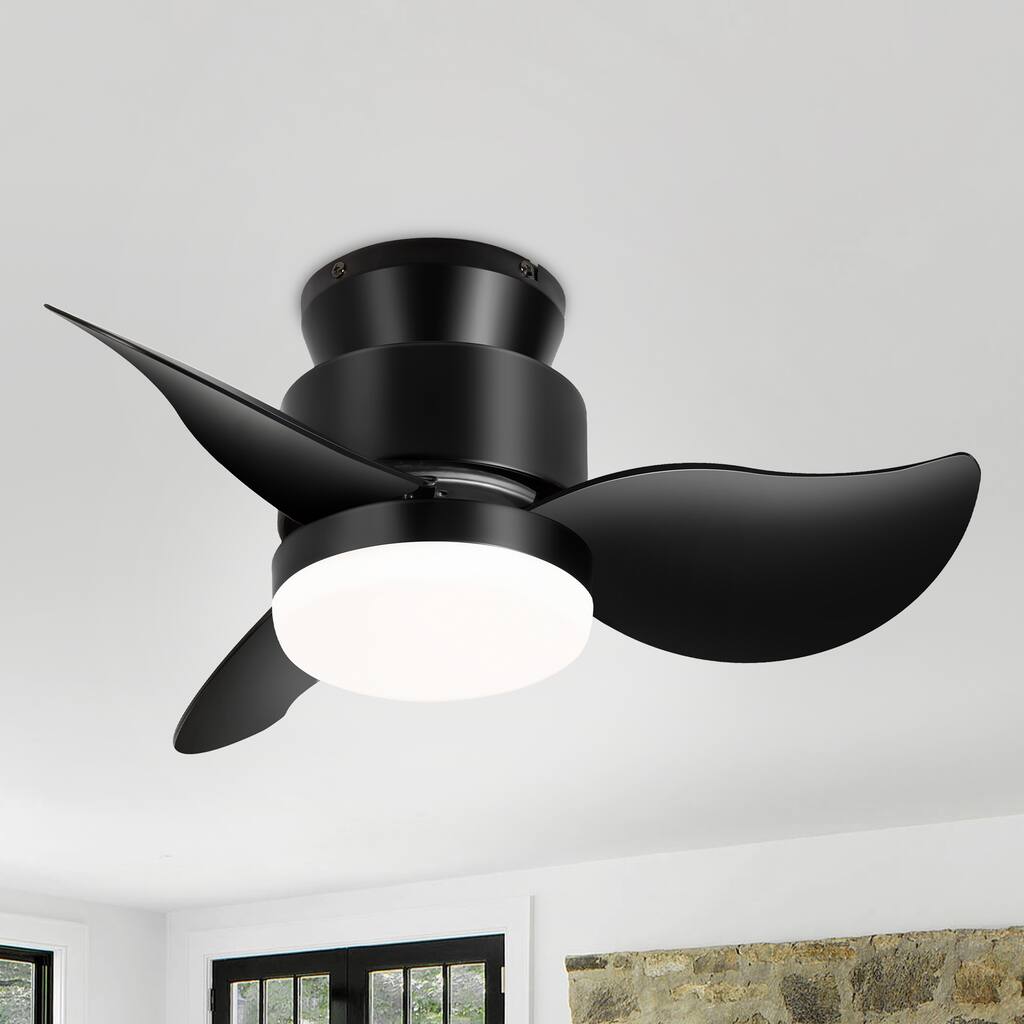 22-inch 3-Blade Low Profile Ceiling Fan with LED Light and Remote