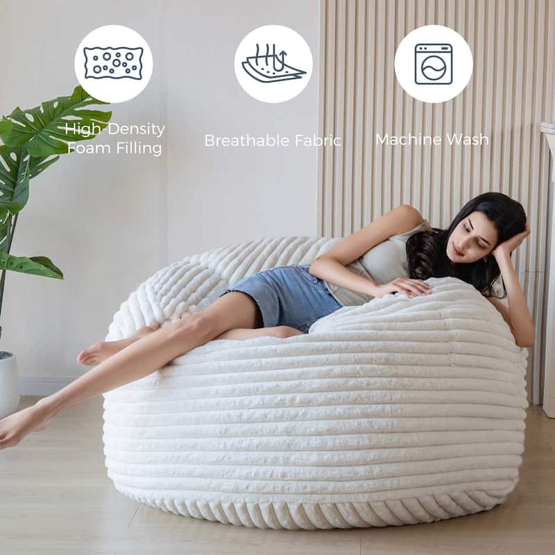 Thick striped Convertible bean bag bed
