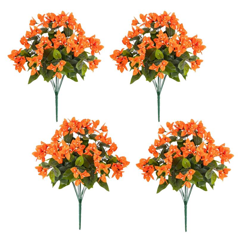 19-in UV Resistant Artificial Bougainvillea Bush - Set of 4