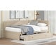preview thumbnail 5 of 28, Twin Wood Daybed with Trundle, Guardrail, Beige, Vintage Style, No Box Spring Needed