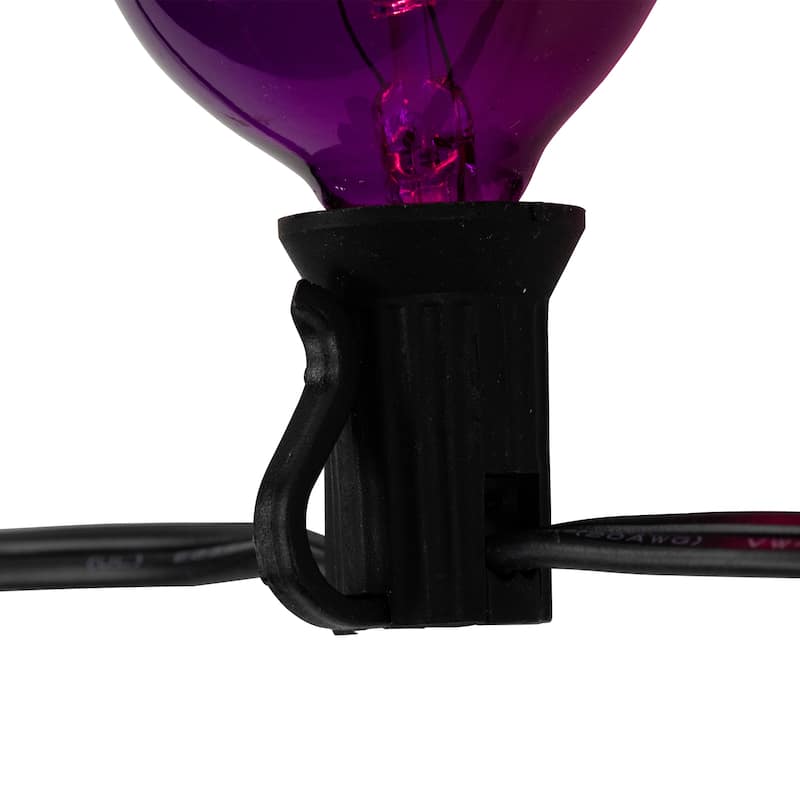 G40 Globe Christmas Lights - Orange and Purple - 9' Black Wire - 10ct