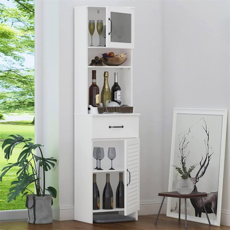 Tall Bathroom Storage Cabinet - 11.75"D x 15.75"W x 63"H