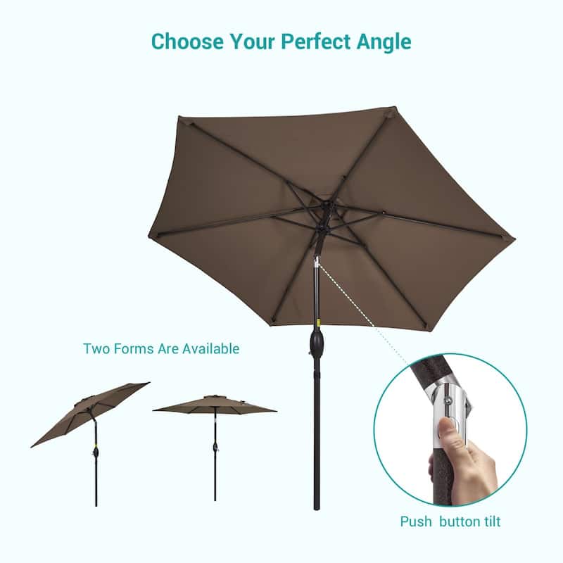 Bonosuki 7.5-foot Waterproof Sunshade Canopy Patio Umbrella