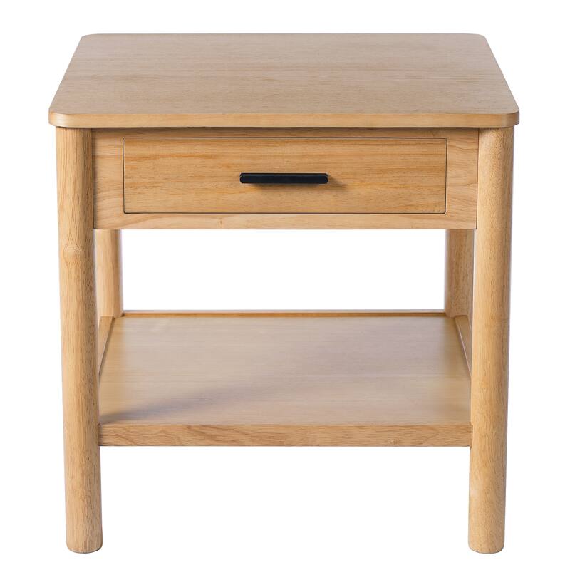 Christopher Knight Home - Livia Round Solid Wood End Table with Drawer and Open Shelf