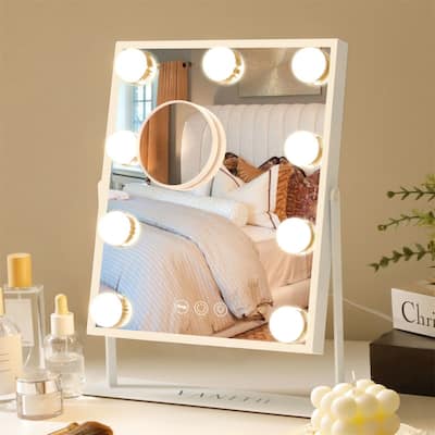 VANITII Hollywood Vanity Makeup Mirror 9 LED Bulbs 360 Rotation Smart Touch White