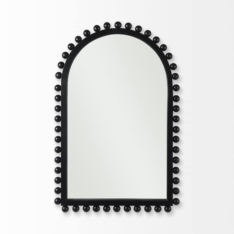 Leeds Solid Wood Arched Frame With Beads Rectangular Mirror - 35" x 23"