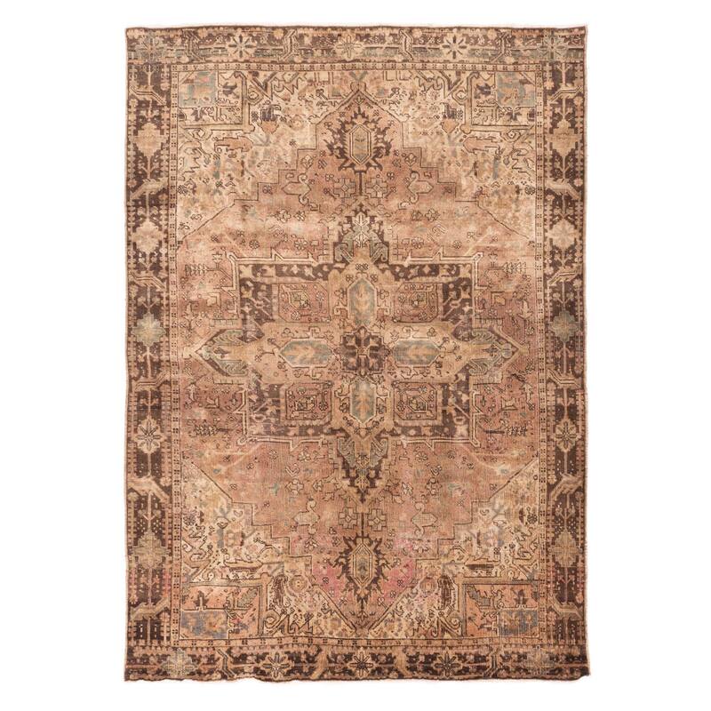 ECARPETGALLERY Hand-knotted Antalya Vintage Brown Wool Rug - 6'5 x 9'0