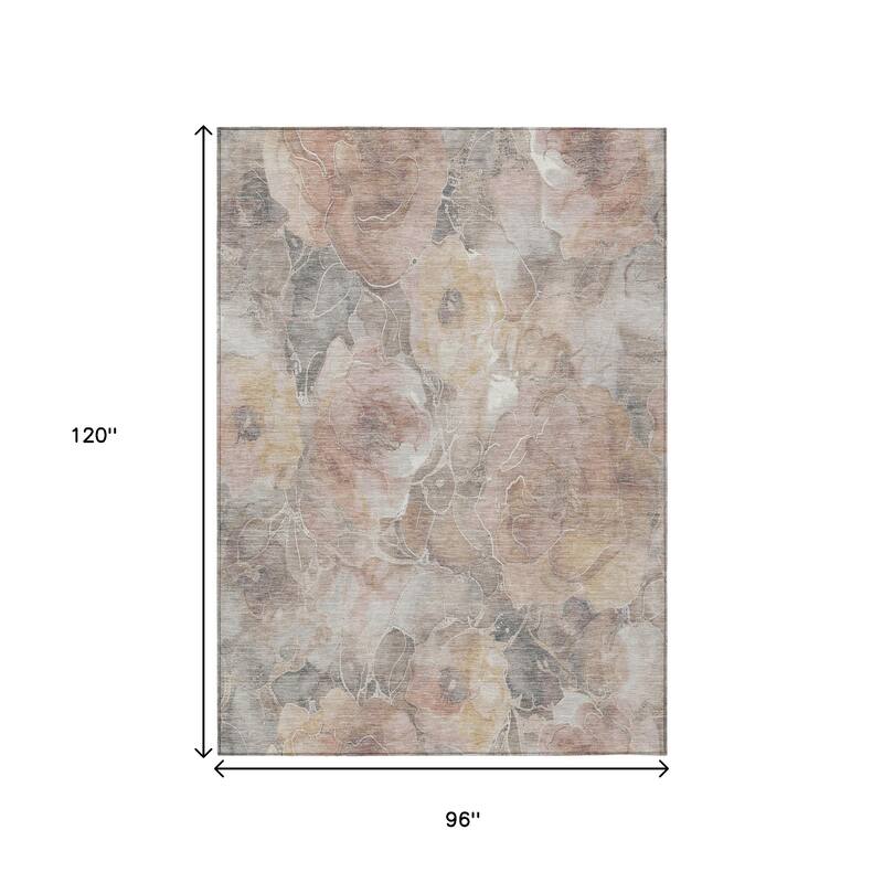 HomeRoots Floral Transitional Rectangle Outdoor Rug