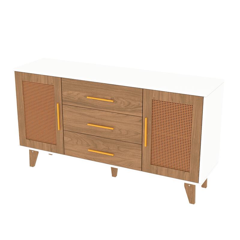 59 inch rattan storage cabinet