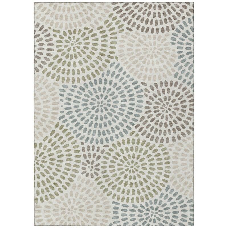 Machine Washable Indoor/ Outdoor Casual Ric Chantille Rug