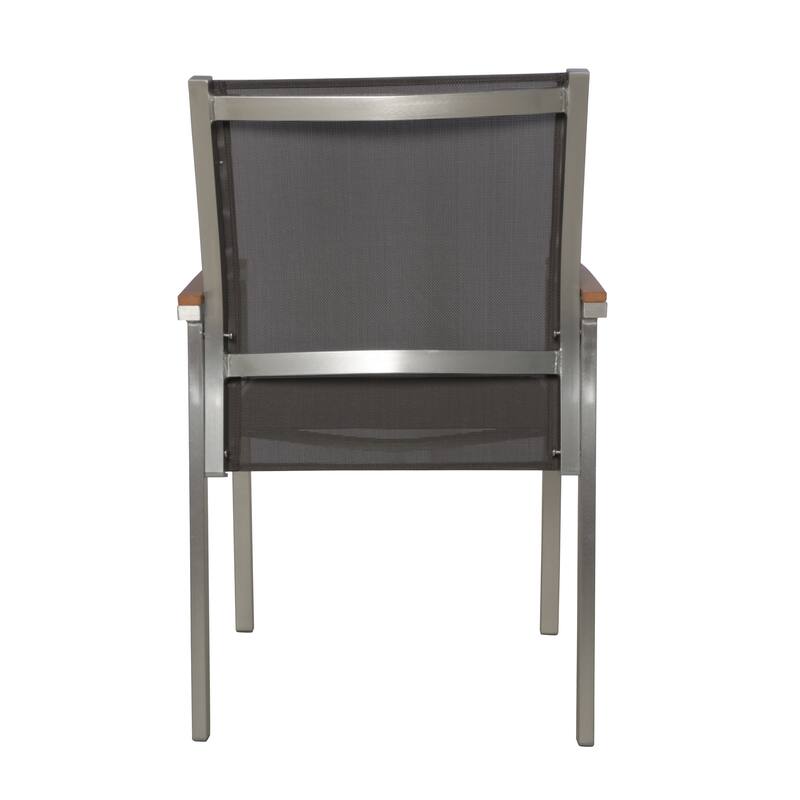 Luton Aluminum Outdoor Dining Chairs with Faux Wood Accents by Christopher Knight Home