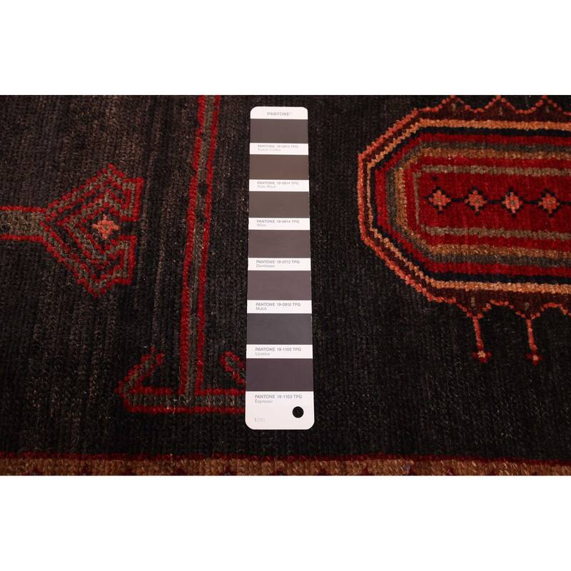 ECARPETGALLERY Hand-knotted Konya Anatolian Black, Red Wool Rug - 4'5 x 9'3