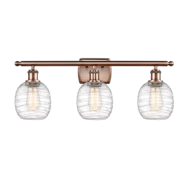 Innovations Lighting 516-3W-11-26 Belfast Vanity Belfast 3 Light 26" - Antique Copper / Deco Swirl
