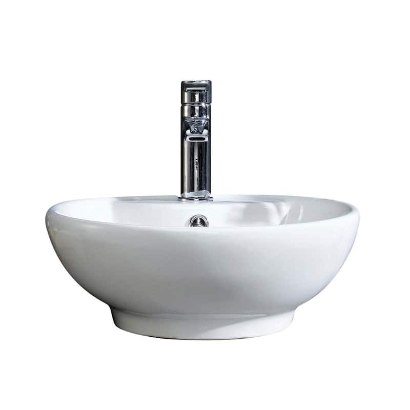Fine Fixtures Ceramic 16.5-inch White Vessel Sink - 15"