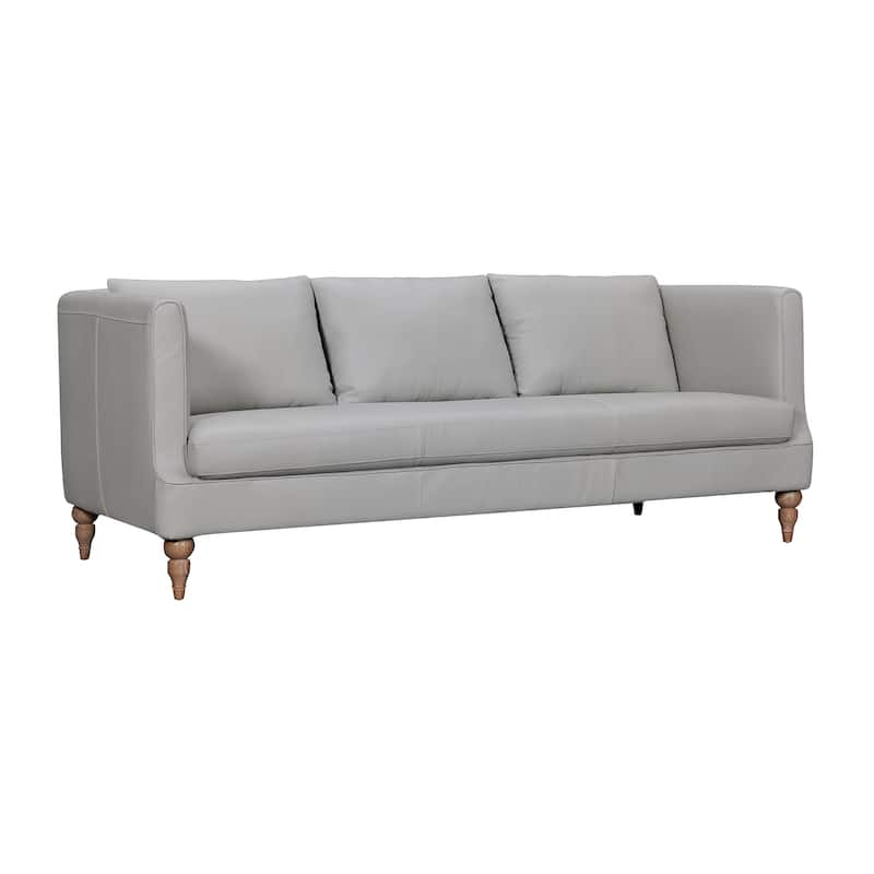 Vincenza 85" Dove Gray or Brown Leather Sofa by Armen Living